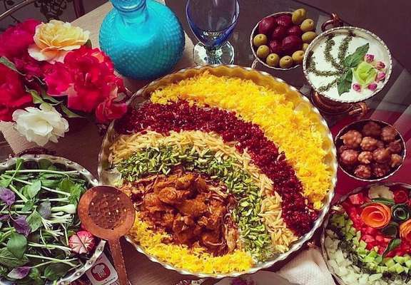 تزیین مرصع پلو مجلسی